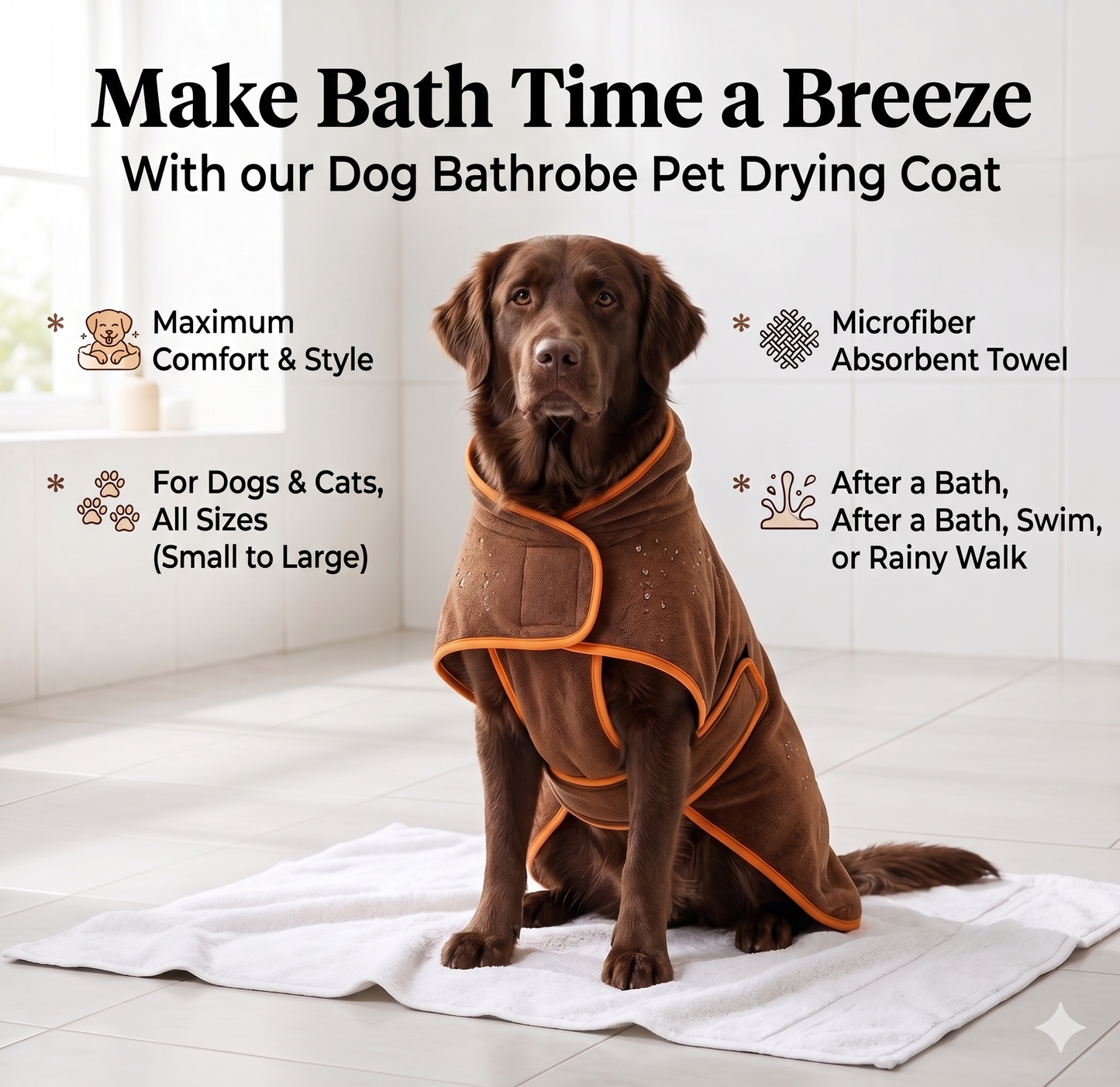 Microfiber Dog Bathrobe Towel for Fast Drying LUBHUX
